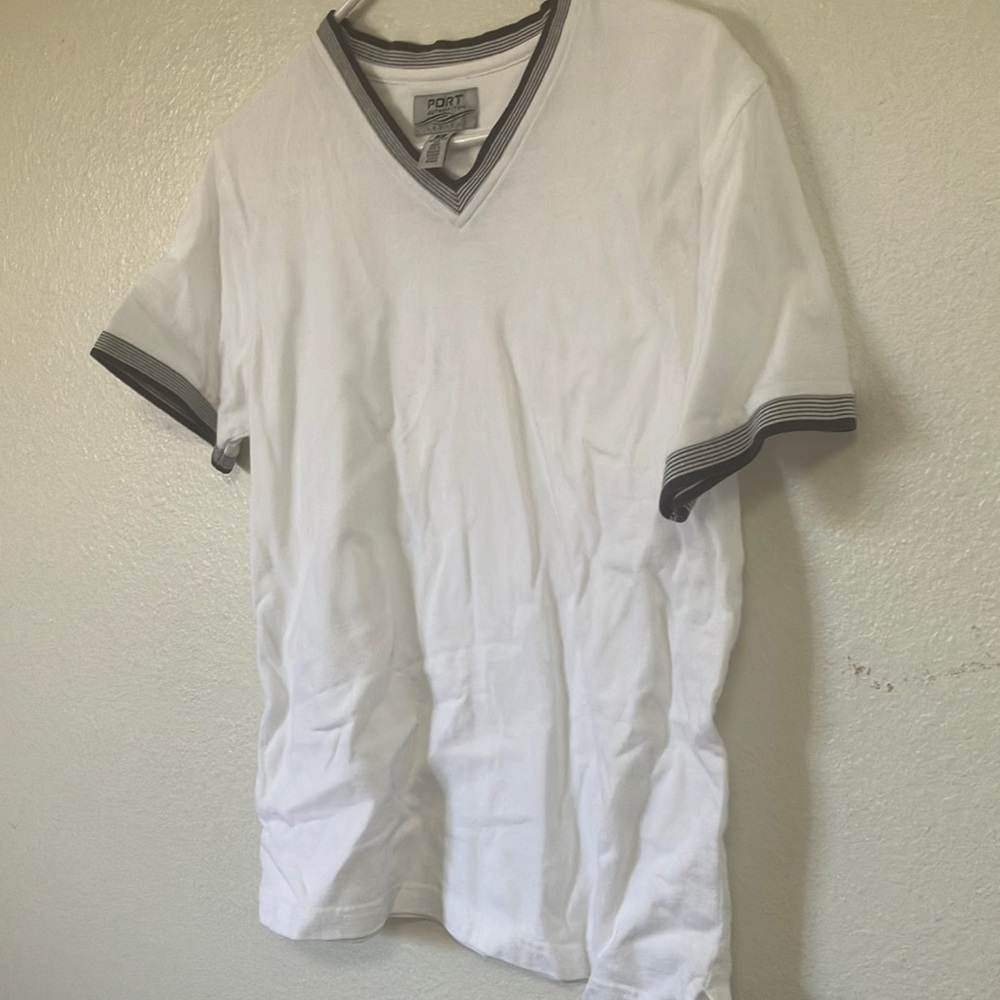 FINAL MARKDOWN White V-Neck port authority ladies t Shirt medium